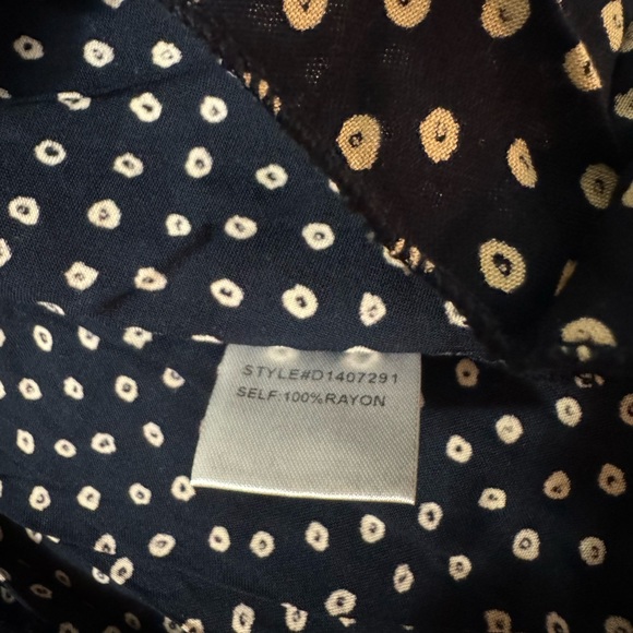 Catch Me | Navy Blue and White Flower Polka Dotted Summer Dress | Medium - Picture 10 of 11